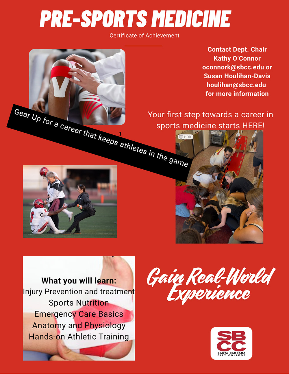 Informational flyer on SBCC's pre-sports medicine certificate program - click for PDF